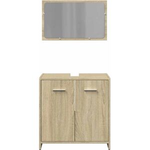 vidaXL Sonoma Oak 2-Piece Bathroom Furniture Set - Bathroom Furniture Set vidaXL Sonoma Oak 2-Piece Bathroom Furniture Set - Bathroom Furniture Set