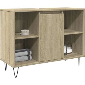vidaXL Sonoma Oak Bathroom Cabinet - Engineered Wood Storage Unit vidaXL Sonoma Oak Bathroom Cabinet - Engineered Wood Storage Unit