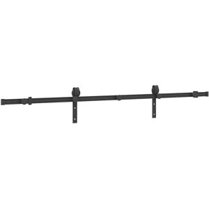 Kit de herrajes para puertas correderas negro 200 cm vidaXL Kit de herrajes para puertas correderas negro 200 cm vidaXL