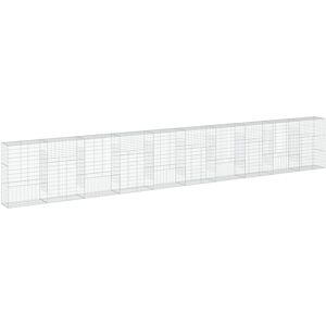 vidaXL 1000x50x150 cm Galvanised Iron Gabion Basket with Cover - Gabion Raised Bed vidaXL 1000x50x150 cm Galvanised Iron Gabion Basket with Cover - Gabion Raised Bed