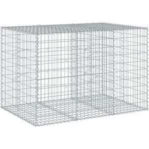 vidaXL Gabion Basket with Cover 150x100x100 cm Galvanised Iron - Gabion Raised Bed vidaXL Gabion Basket with Cover 150x100x100 cm Galvanised Iron - Gabion Raised Bed