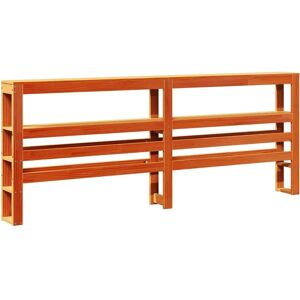 vidaXL Headboard with Shelves Wax Brown 180 cm Solid Wood Pine - Headboard vidaXL Headboard with Shelves Wax Brown 180 cm Solid Wood Pine - Headboard