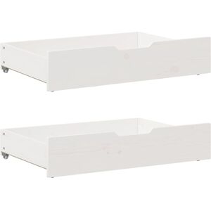 vidaXL Under-Bed Drawers with Wheels 2 pcs - Under Bed Storage - White - 85x55x16 cm vidaXL Under-Bed Drawers with Wheels 2 pcs - Under Bed Storage - White - 85x55x16 cm
