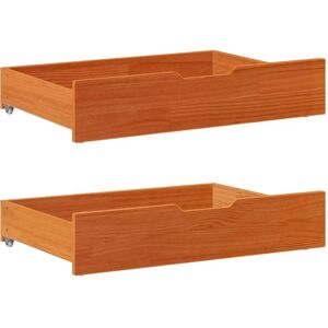 vidaXL Under-Bed Drawers with Wheels - Space-Saving Storage - Solid Pine vidaXL Under-Bed Drawers with Wheels - Space-Saving Storage - Solid Pine