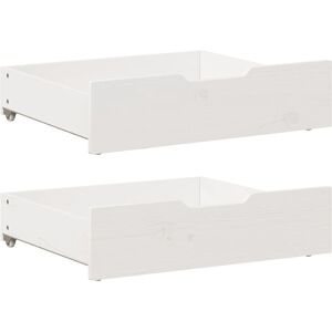 vidaXL Under-Bed Drawers 75x55x16 cm White with Wheels - Under Bed Storage vidaXL Under-Bed Drawers 75x55x16 cm White with Wheels - Under Bed Storage