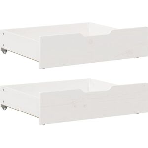 vidaXL Under-Bed Drawers with Wheels - Under Bed Storage - White vidaXL Under-Bed Drawers with Wheels - Under Bed Storage - White