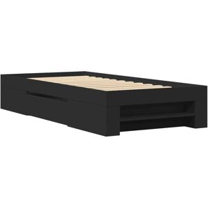 VidaXL Bed Frame - Engineered Wood Black 90x190 cm VidaXL Bed Frame - Engineered Wood Black 90x190 cm