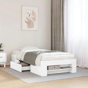 vidaXL Bed Frame Small Single White - Bed Frame vidaXL Bed Frame Small Single White - Bed Frame