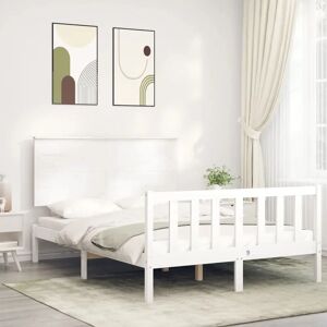 vidaXL White King Size Bed Frame 150x200cm Engineered Wood vidaXL White King Size Bed Frame 150x200cm Engineered Wood