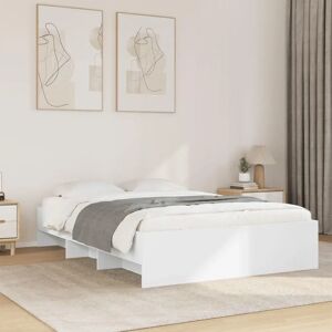 vidaXL Bed Frame 140x190cm White Durable Storage Support vidaXL Bed Frame 140x190cm White Durable Storage Support
