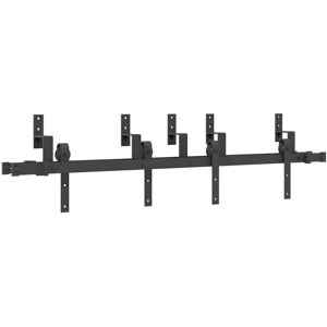 vidaXL Black Powder-Coated Steel Sliding Door Hardware Kit 152.5 cm - Sliding Door Hardware vidaXL Black Powder-Coated Steel Sliding Door Hardware Kit 152.5 cm - Sliding Door Hardware