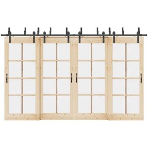 vidaXL 213.5cm Black Sliding Door Hardware Kit - Sliding Door Hardware Kit vidaXL 213.5cm Black Sliding Door Hardware Kit - Sliding Door Hardware Kit