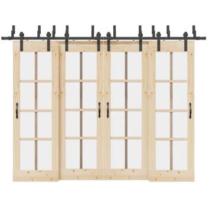 vidaXL Steel Black Sliding Door Hardware Kit - Sliding Door Hardware Kit vidaXL Steel Black Sliding Door Hardware Kit - Sliding Door Hardware Kit