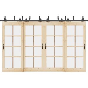 vidaXL Black Steel Sliding Door Hardware Kit 152.5/183/366cm vidaXL Black Steel Sliding Door Hardware Kit 152.5/183/366cm