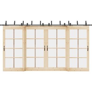 vidaXL Steel Black Sliding Door Hardware Kit - Sliding Door Hardware Kit vidaXL Steel Black Sliding Door Hardware Kit - Sliding Door Hardware Kit