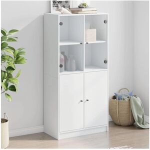 vidaXL White Highboard with Doors - Storage Cupboard - 68x37x142 cm vidaXL White Highboard with Doors - Storage Cupboard - 68x37x142 cm
