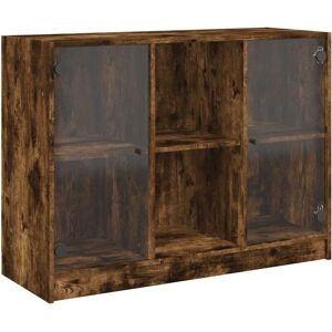 vidaXL Smoked Oak Sideboard - Modern Storage Cabinet - 102x37x75.5 cm vidaXL Smoked Oak Sideboard - Modern Storage Cabinet - 102x37x75.5 cm