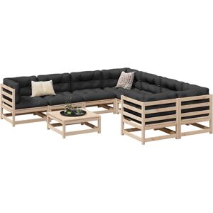 vidaXL Garden Sofa Set - 9 Piece Modular Wooden Furniture vidaXL Garden Sofa Set - 9 Piece Modular Wooden Furniture