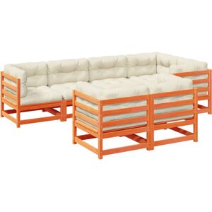 vidaXL 7-teilige Garten-Sofagarnitur aus Massivholz braun vidaXL 7-teilige Garten-Sofagarnitur aus Massivholz braun