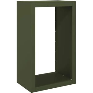 vidaXL Firewood Rack Green 60x40x100 cm Steel - Firewood Storage Stand vidaXL Firewood Rack Green 60x40x100 cm Steel - Firewood Storage Stand