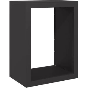 vidaXL Black Steel Firewood Rack - 60x40x80 cm - Firewood Storage Solution vidaXL Black Steel Firewood Rack - 60x40x80 cm - Firewood Storage Solution