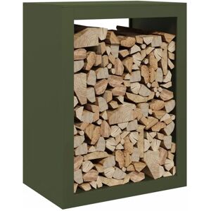 vidaXL Steel Green Firewood Rack 60x40x80 cm - Firewood Storage vidaXL Steel Green Firewood Rack 60x40x80 cm - Firewood Storage