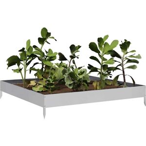 vidaXL Garden Raised Bed Outdoor Planter Pot Patio Flower Box Galvanised Steel vidaXL Garden Raised Bed Outdoor Planter Pot Patio Flower Box Galvanised Steel