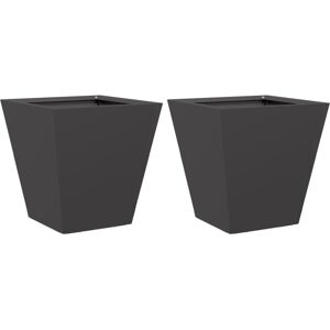 vidaXL Black 30x30x30cm Steel Garden Planters - 2 pcs vidaXL Black 30x30x30cm Steel Garden Planters - 2 pcs