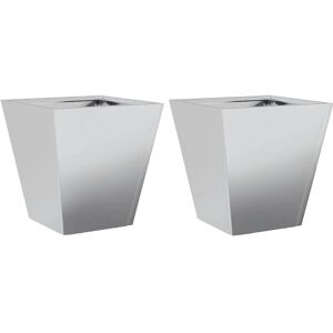 vidaXL Galvanized Steel Garden Planter 30x30x30cm - Set of 2 vidaXL Galvanized Steel Garden Planter 30x30x30cm - Set of 2