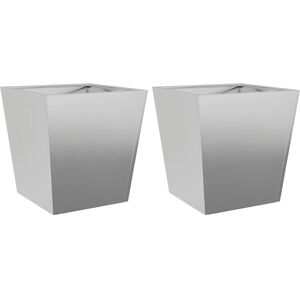 vidaXL Model 40x40x40 cm Galvanized Steel Garden Planter - Garden Planter vidaXL Model 40x40x40 cm Galvanized Steel Garden Planter - Garden Planter