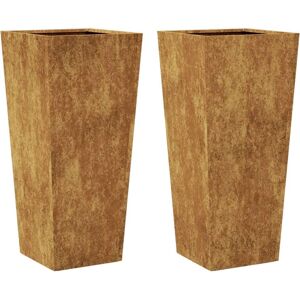 vidaXL Garden Planters 35x35x75 cm 2 pcs Corten Steel - Garden Planter vidaXL Garden Planters 35x35x75 cm 2 pcs Corten Steel - Garden Planter