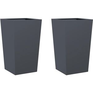 vidaXL Garden Planters Anthracite 2 pcs 45x45x75 cm Steel - Garden Planters vidaXL Garden Planters Anthracite 2 pcs 45x45x75 cm Steel - Garden Planters