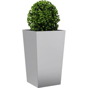 vidaXL Garden Planter 45x45x75 cm Galvanized Steel Grey - Garden Planter vidaXL Garden Planter 45x45x75 cm Galvanized Steel Grey - Garden Planter
