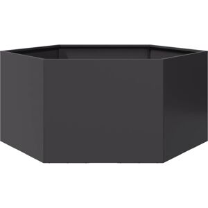 vidaXL Garden Planter Outdoor Flower Pot Patio Planter Pot Black Hexagon Steel vidaXL Garden Planter Outdoor Flower Pot Patio Planter Pot Black Hexagon Steel