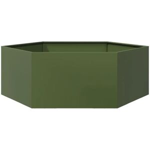 vidaXL Garden Planter Olive Green Hexagon Steel - Garden Planter vidaXL Garden Planter Olive Green Hexagon Steel - Garden Planter