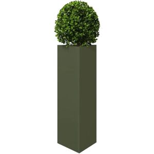 vidaXL Garden Planter Olive Green Triangular 30x26x75 cm Steel - Garden Planter vidaXL Garden Planter Olive Green Triangular 30x26x75 cm Steel - Garden Planter