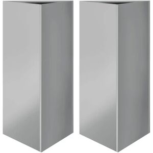 vidaXL Garden Planter Set 2 Triangular Steel Outdoor Flower Pots vidaXL Garden Planter Set 2 Triangular Steel Outdoor Flower Pots