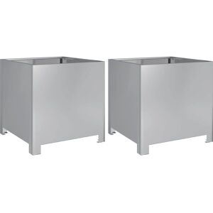 vidaXL Garden Planters 40x40x40 cm Galvanised Steel - Garden Planters vidaXL Garden Planters 40x40x40 cm Galvanised Steel - Garden Planters