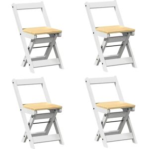 vidaXL White Foldable Pine Wood Dining Chairs - Dining Chairs vidaXL White Foldable Pine Wood Dining Chairs - Dining Chairs