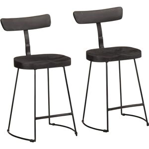 vidaXL Gavin Bar Stool - Solid Mango Wood Dining Chair Black vidaXL Gavin Bar Stool - Solid Mango Wood Dining Chair Black