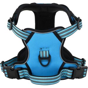 vidaXL Dog Harness with Lead & Collar Adjustable Blue L - Dog Harness vidaXL Dog Harness with Lead & Collar Adjustable Blue L - Dog Harness