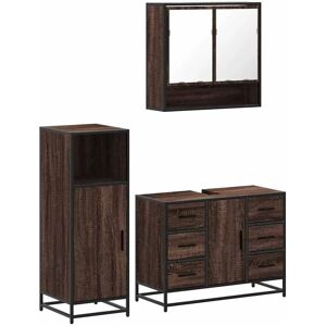 vidaXL 3 Piece Bathroom Furniture Set - Engineered Wood vidaXL 3 Piece Bathroom Furniture Set - Engineered Wood