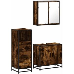 vidaXL 258498 - 3 Piece Bathroom Furniture Set - Black vidaXL 258498 - 3 Piece Bathroom Furniture Set - Black