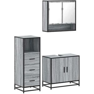 vidaXL 618184 Grau Sonoma 3-teiliges Badezimmermöbel-Set vidaXL 618184 Grau Sonoma 3-teiliges Badezimmermöbel-Set