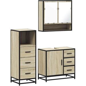 vidaXL 3 Piece Bathroom Furniture Set - Bathroom Furniture Set vidaXL 3 Piece Bathroom Furniture Set - Bathroom Furniture Set