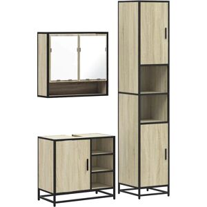 vidaXL Sonoma Oak 4-Piece Bathroom Furniture Set vidaXL Sonoma Oak 4-Piece Bathroom Furniture Set