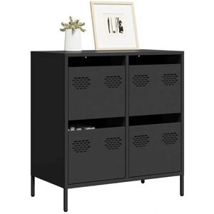 vidaXL Black Steel Sideboard 68x39x73.5 cm - Sideboard Cabinet vidaXL Black Steel Sideboard 68x39x73.5 cm - Sideboard Cabinet