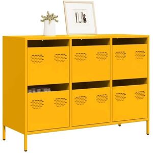 vidaXL Gelber Stahl-Sideboard - 101,5x39x73,5 cm - Sideboard Cabinet vidaXL Gelber Stahl-Sideboard - 101,5x39x73,5 cm - Sideboard Cabinet