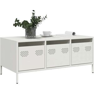 vidaXL White Coffee Table - 101.5x50x43.5 cm Cold-rolled Steel - Coffee Table vidaXL White Coffee Table - 101.5x50x43.5 cm Cold-rolled Steel - Coffee Table