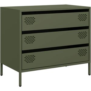 vidaXL 851296 Olivgrüner Sideboard - Stauraum & Stahlmöbel vidaXL 851296 Olivgrüner Sideboard - Stauraum & Stahlmöbel